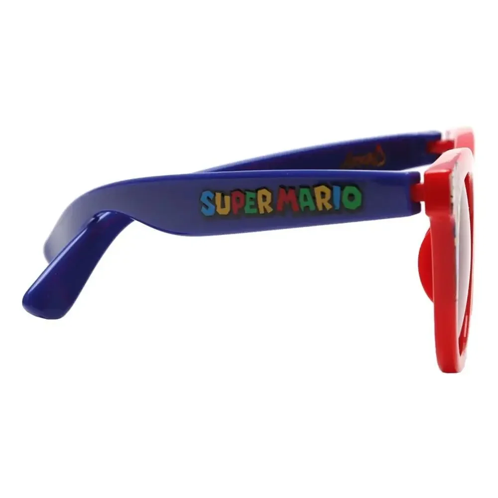 Nintendo Super Mario Brothers Classic Wayfare Style Kids Sunglasses Red and Blue